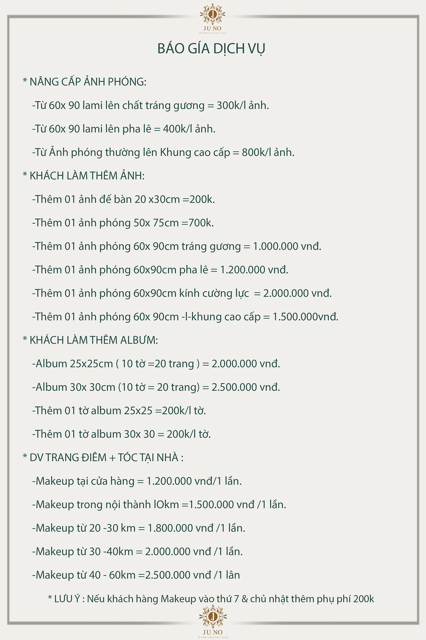 Báo giá chụp phóng sự cưới